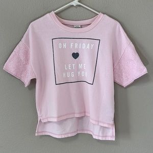 Abercrombie KIDS Girl Pink Lace Top Size XL